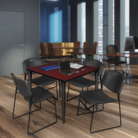 Regency Kahlo Square Table & Chair Sets, 42 W, 42 L, 29 H, Wood, Metal, Polypropylene Top, Mahogany TPL4242MHBK44BK